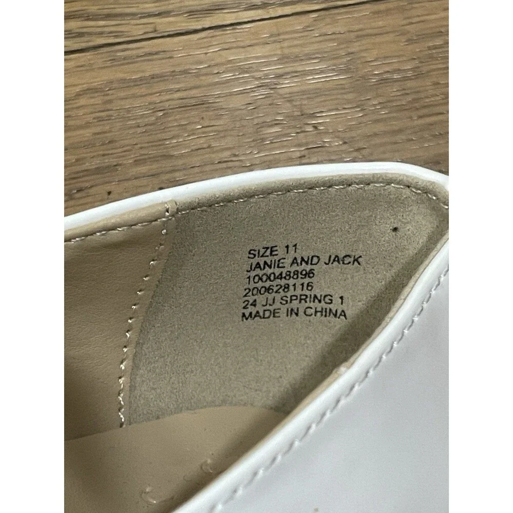 Janie & Jack White Patent Mary Jane Girls Shoes Sz 11